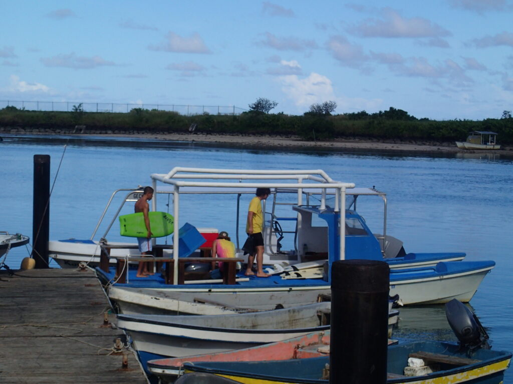 loading up the boat at the marina